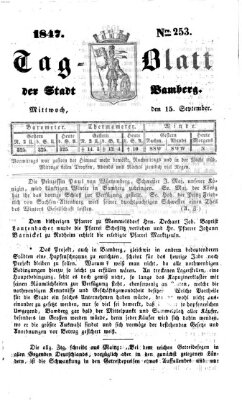 Tag-Blatt der Stadt Bamberg (Bamberger Tagblatt) Mittwoch 15. September 1847