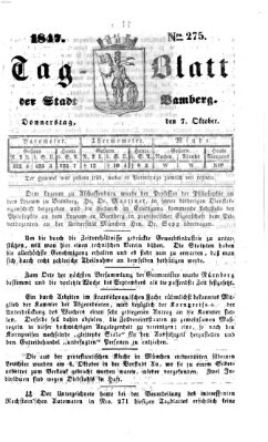 Tag-Blatt der Stadt Bamberg (Bamberger Tagblatt) Donnerstag 7. Oktober 1847