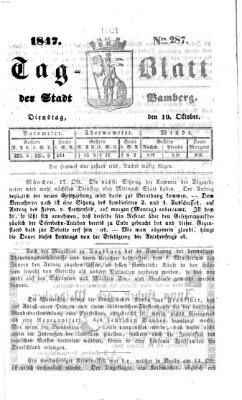 Tag-Blatt der Stadt Bamberg (Bamberger Tagblatt) Dienstag 19. Oktober 1847