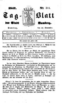 Tag-Blatt der Stadt Bamberg (Bamberger Tagblatt) Samstag 13. November 1847
