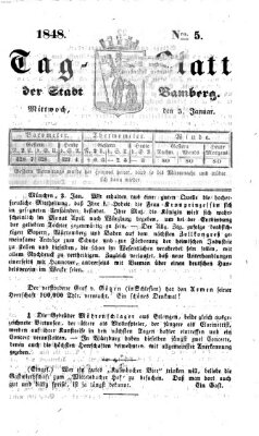 Tag-Blatt der Stadt Bamberg (Bamberger Tagblatt) Mittwoch 5. Januar 1848