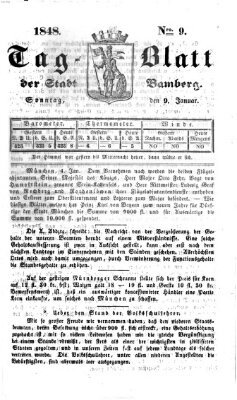 Tag-Blatt der Stadt Bamberg (Bamberger Tagblatt) Sonntag 9. Januar 1848