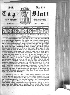 Tag-Blatt der Stadt Bamberg (Bamberger Tagblatt) Freitag 19. Mai 1848