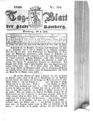 Tag-Blatt der Stadt Bamberg (Bamberger Tagblatt) Sonntag 4. Juni 1848