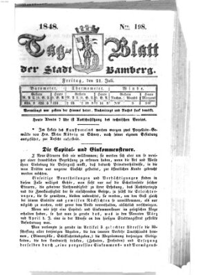 Tag-Blatt der Stadt Bamberg (Bamberger Tagblatt) Freitag 21. Juli 1848