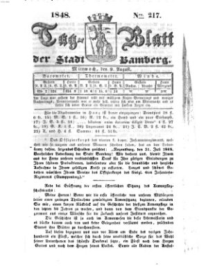 Tag-Blatt der Stadt Bamberg (Bamberger Tagblatt) Mittwoch 9. August 1848