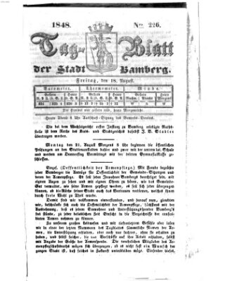 Tag-Blatt der Stadt Bamberg (Bamberger Tagblatt) Freitag 18. August 1848