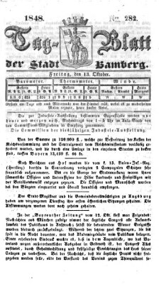 Tag-Blatt der Stadt Bamberg (Bamberger Tagblatt) Freitag 13. Oktober 1848