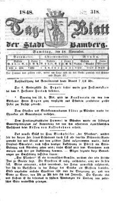 Tag-Blatt der Stadt Bamberg (Bamberger Tagblatt) Samstag 18. November 1848