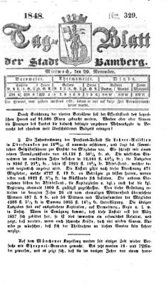 Tag-Blatt der Stadt Bamberg (Bamberger Tagblatt) Mittwoch 29. November 1848