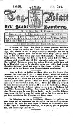 Tag-Blatt der Stadt Bamberg (Bamberger Tagblatt) Dienstag 12. Dezember 1848