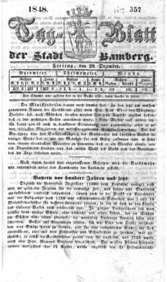 Tag-Blatt der Stadt Bamberg (Bamberger Tagblatt) Freitag 29. Dezember 1848