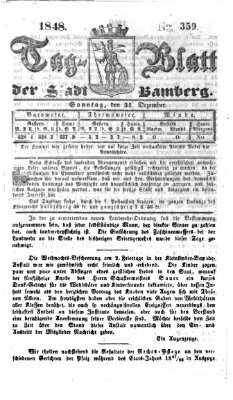 Tag-Blatt der Stadt Bamberg (Bamberger Tagblatt) Sonntag 31. Dezember 1848