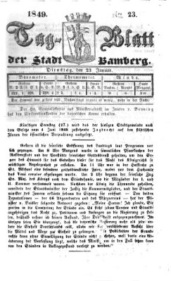 Tag-Blatt der Stadt Bamberg (Bamberger Tagblatt) Dienstag 23. Januar 1849