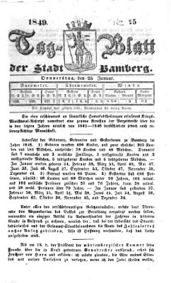 Tag-Blatt der Stadt Bamberg (Bamberger Tagblatt) Donnerstag 25. Januar 1849
