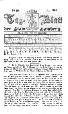 Tag-Blatt der Stadt Bamberg (Bamberger Tagblatt) Samstag 17. November 1849