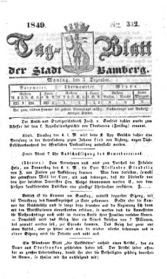 Tag-Blatt der Stadt Bamberg (Bamberger Tagblatt) Montag 3. Dezember 1849