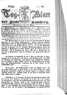 Tag-Blatt der Stadt Bamberg (Bamberger Tagblatt) Samstag 23. März 1850