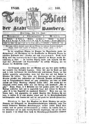 Tag-Blatt der Stadt Bamberg (Bamberger Tagblatt) Freitag 14. Juni 1850