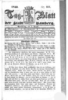 Tag-Blatt der Stadt Bamberg (Bamberger Tagblatt) Sonntag 4. August 1850