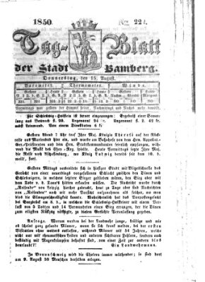 Tag-Blatt der Stadt Bamberg (Bamberger Tagblatt) Donnerstag 15. August 1850