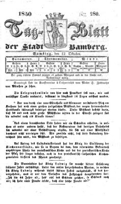 Tag-Blatt der Stadt Bamberg (Bamberger Tagblatt) Samstag 12. Oktober 1850