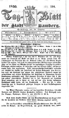 Tag-Blatt der Stadt Bamberg (Bamberger Tagblatt) Samstag 26. Oktober 1850