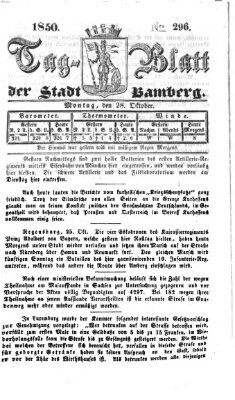 Tag-Blatt der Stadt Bamberg (Bamberger Tagblatt) Montag 28. Oktober 1850