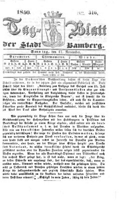 Tag-Blatt der Stadt Bamberg (Bamberger Tagblatt) Sonntag 17. November 1850