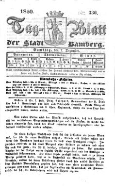 Tag-Blatt der Stadt Bamberg (Bamberger Tagblatt) Samstag 7. Dezember 1850