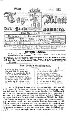 Tag-Blatt der Stadt Bamberg (Bamberger Tagblatt) Dienstag 24. Dezember 1850