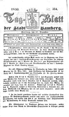 Tag-Blatt der Stadt Bamberg (Bamberger Tagblatt) Freitag 27. Dezember 1850