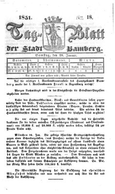 Tag-Blatt der Stadt Bamberg (Bamberger Tagblatt) Samstag 18. Januar 1851