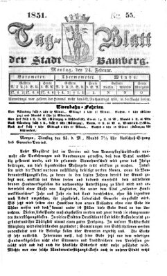 Tag-Blatt der Stadt Bamberg (Bamberger Tagblatt) Montag 24. Februar 1851