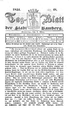 Tag-Blatt der Stadt Bamberg (Bamberger Tagblatt) Sonntag 9. März 1851