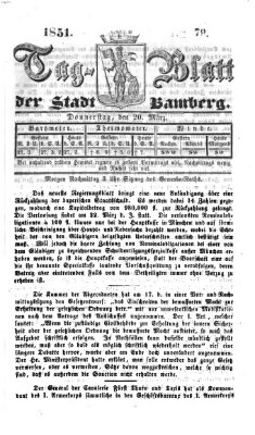 Tag-Blatt der Stadt Bamberg (Bamberger Tagblatt) Donnerstag 20. März 1851