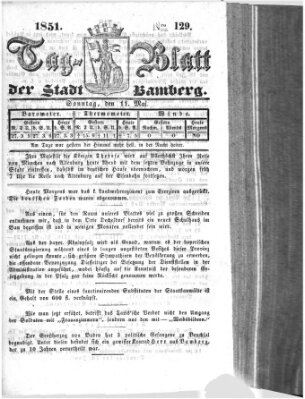 Tag-Blatt der Stadt Bamberg (Bamberger Tagblatt) Sonntag 11. Mai 1851