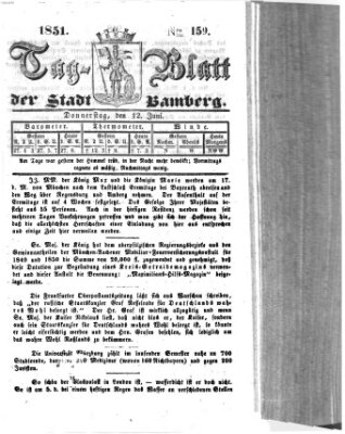 Tag-Blatt der Stadt Bamberg (Bamberger Tagblatt) Donnerstag 12. Juni 1851