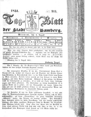 Tag-Blatt der Stadt Bamberg (Bamberger Tagblatt) Mittwoch 6. August 1851