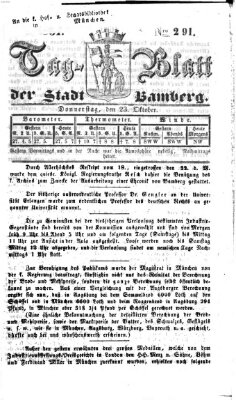 Tag-Blatt der Stadt Bamberg (Bamberger Tagblatt) Donnerstag 23. Oktober 1851