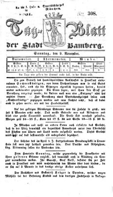 Tag-Blatt der Stadt Bamberg (Bamberger Tagblatt) Sonntag 9. November 1851