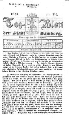 Tag-Blatt der Stadt Bamberg (Bamberger Tagblatt) Sonntag 21. Dezember 1851