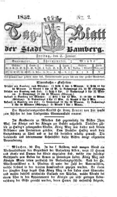 Tag-Blatt der Stadt Bamberg (Bamberger Tagblatt) Freitag 2. Januar 1852