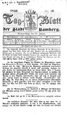 Tag-Blatt der Stadt Bamberg (Bamberger Tagblatt) Donnerstag 29. Januar 1852
