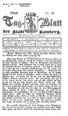 Tag-Blatt der Stadt Bamberg (Bamberger Tagblatt) Dienstag 3. Februar 1852