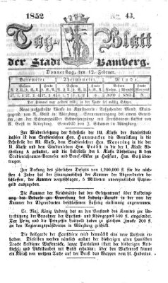 Tag-Blatt der Stadt Bamberg (Bamberger Tagblatt) Donnerstag 12. Februar 1852