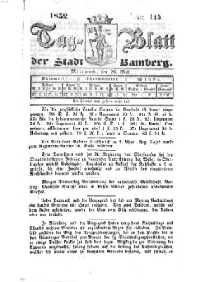 Tag-Blatt der Stadt Bamberg (Bamberger Tagblatt) Mittwoch 26. Mai 1852