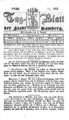 Tag-Blatt der Stadt Bamberg (Bamberger Tagblatt) Mittwoch 4. August 1852