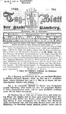Tag-Blatt der Stadt Bamberg (Bamberger Tagblatt) Sonntag 5. September 1852