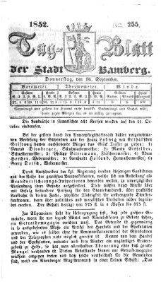 Tag-Blatt der Stadt Bamberg (Bamberger Tagblatt) Donnerstag 16. September 1852